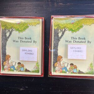 2 pk Vintage Illustrated Library Book Plates. 74 total plates. Pre-gummed